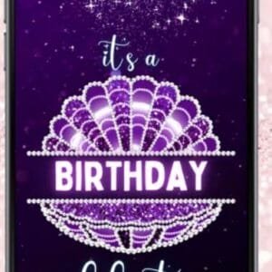 Purple Glitter Birthday Animated