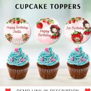 Strawberry Cupcake Toppers
