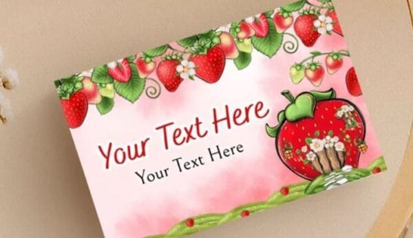 Editable Strawberry Food Label