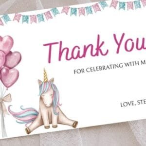 Editable Unicorn Thank You