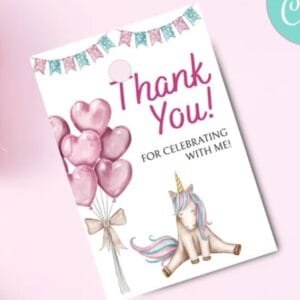 Editable Unicorn Favor Tags