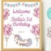 Editable Unicorn Welcome Sign